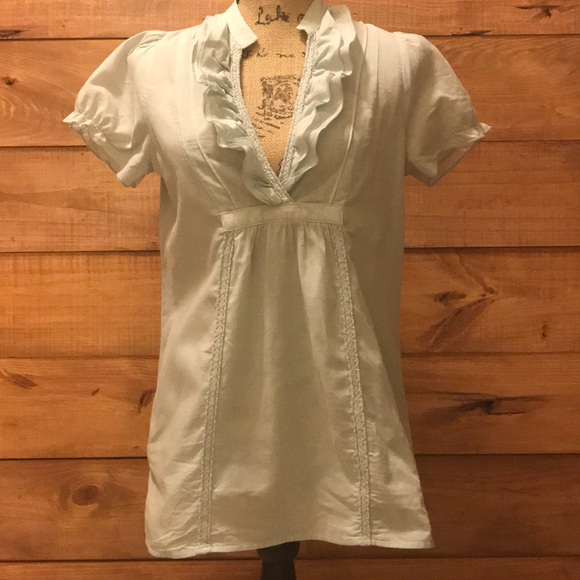 eyelash couture Tops - Eyelash Couture pale blue cotton top Size PM.